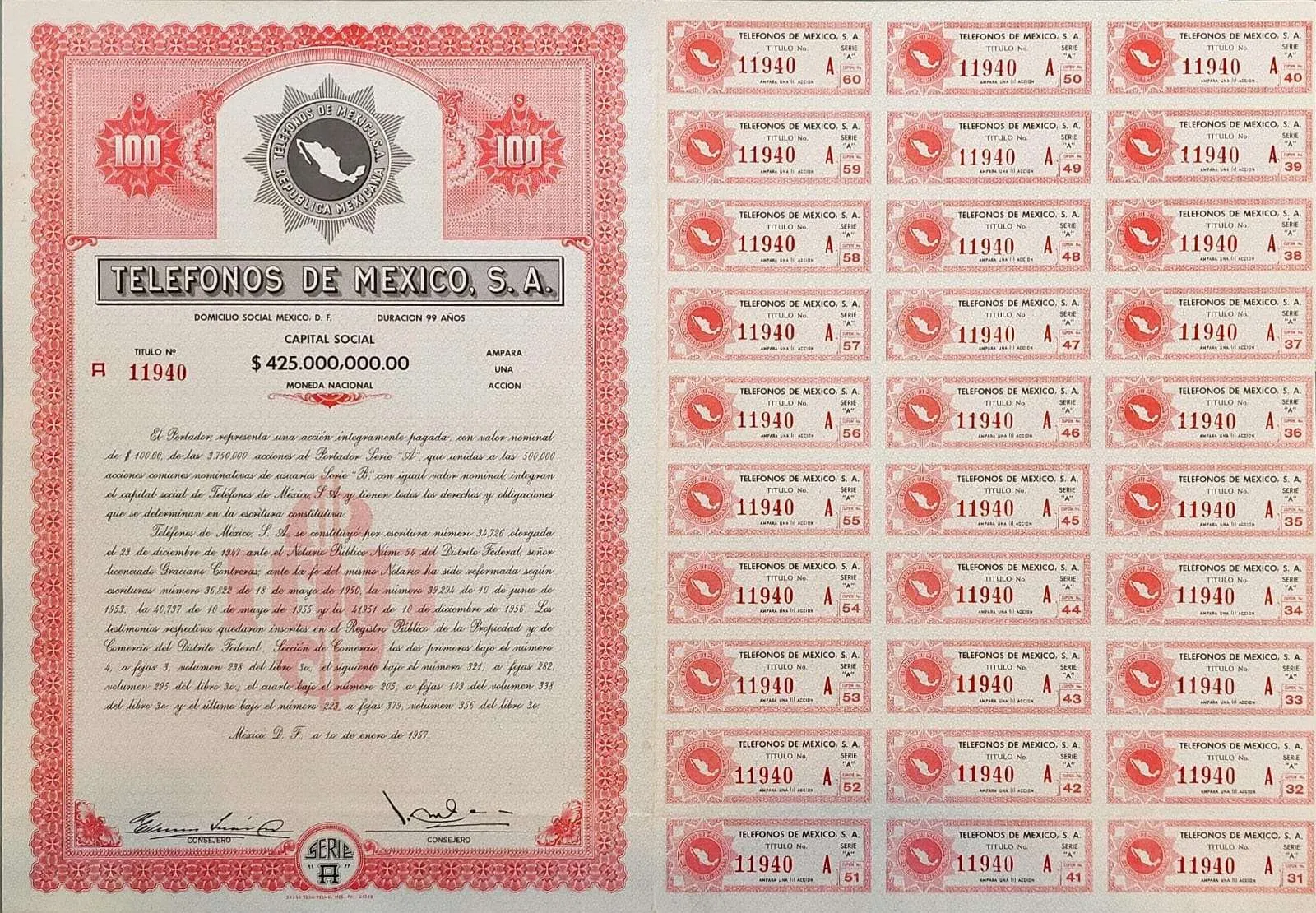 Títulos de obligaciones Telmex